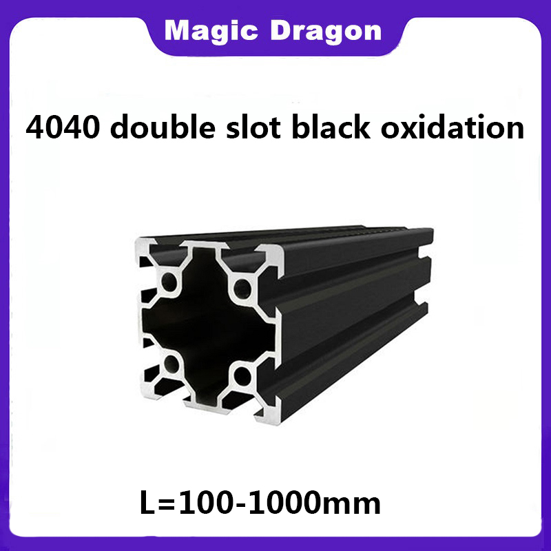 V Slot Aluminum Extrusion - 1PCS Black 4040 Double Slot V-slot