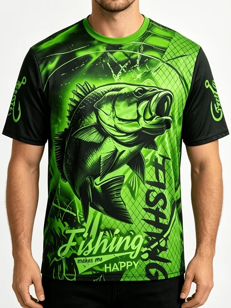 3D Printing Maket - Fashion Men's 3D Fish Graphic T-Shirt