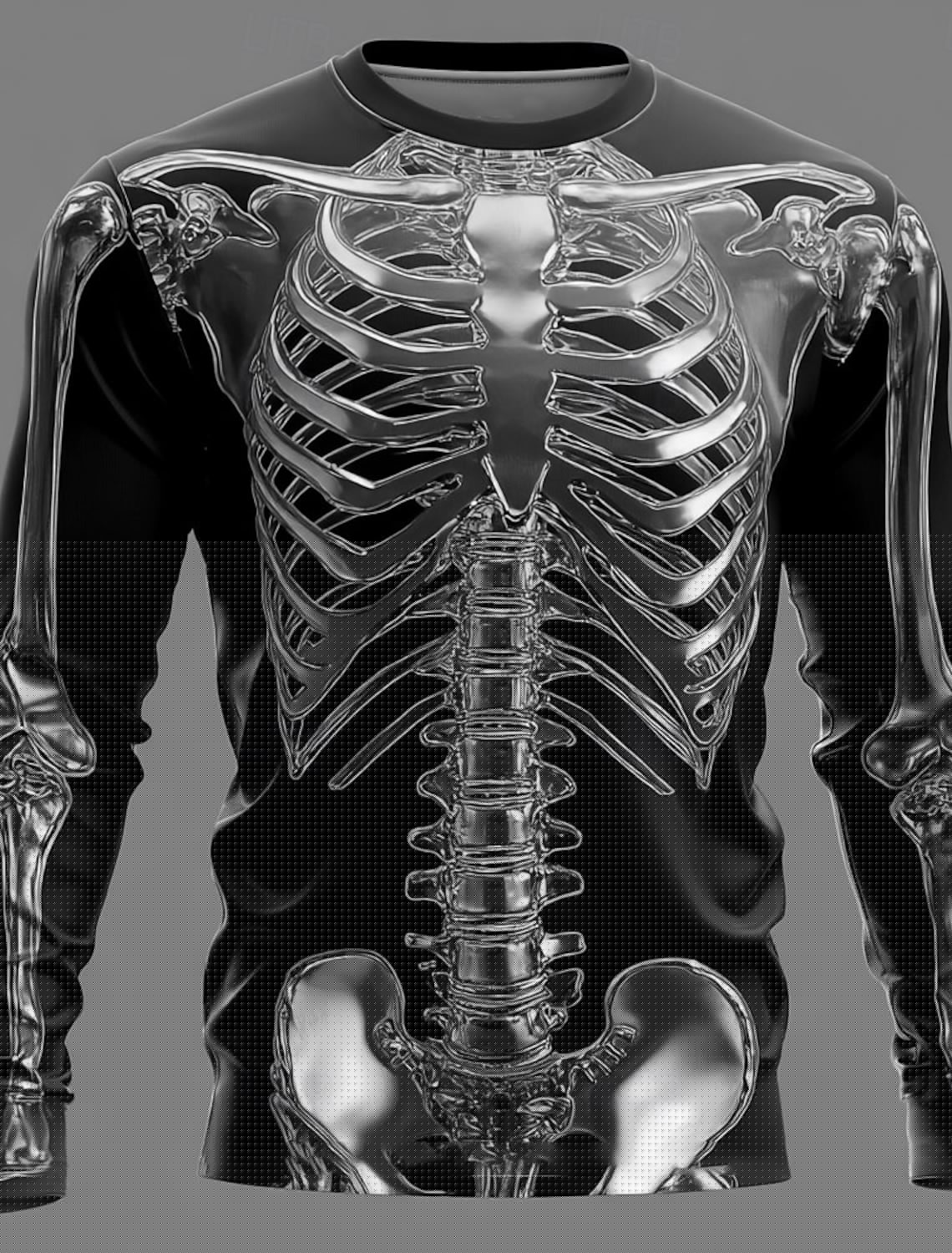 3D Printing X Ray - Men 3D X-Ray Skeleton Print Long