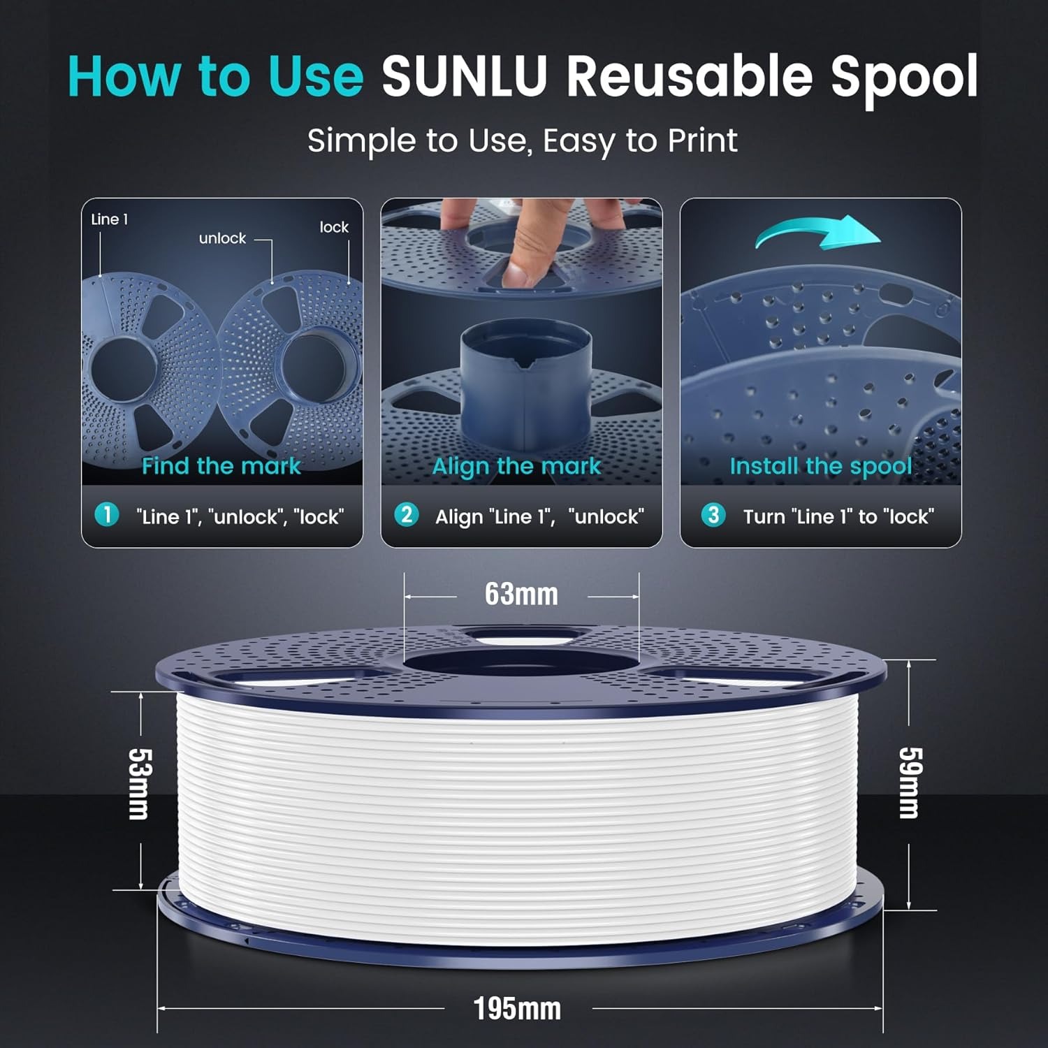 SUNLU 2KG PLA/PETG/PLA PLUS Fi - Pla Filament 1.75Mm recension och pris