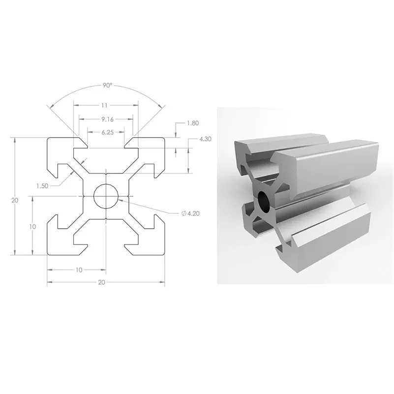 2Pcs Openbuilds 2020 V-Slot Al - V Slot Aluminum Extrusion recension och pris