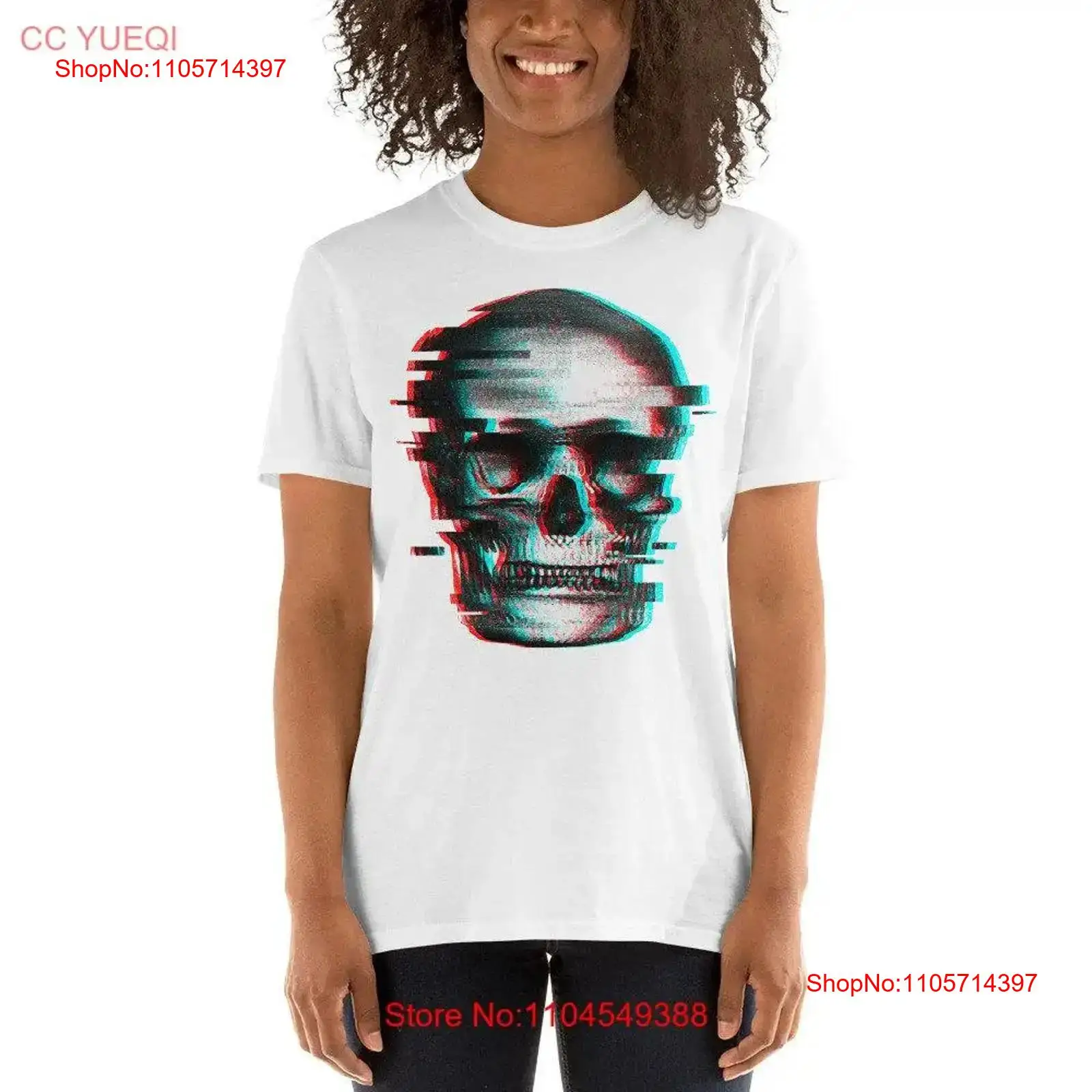 Glitched Skull Retro T Shirt 3 - 3D Printing X Ray recension och pris