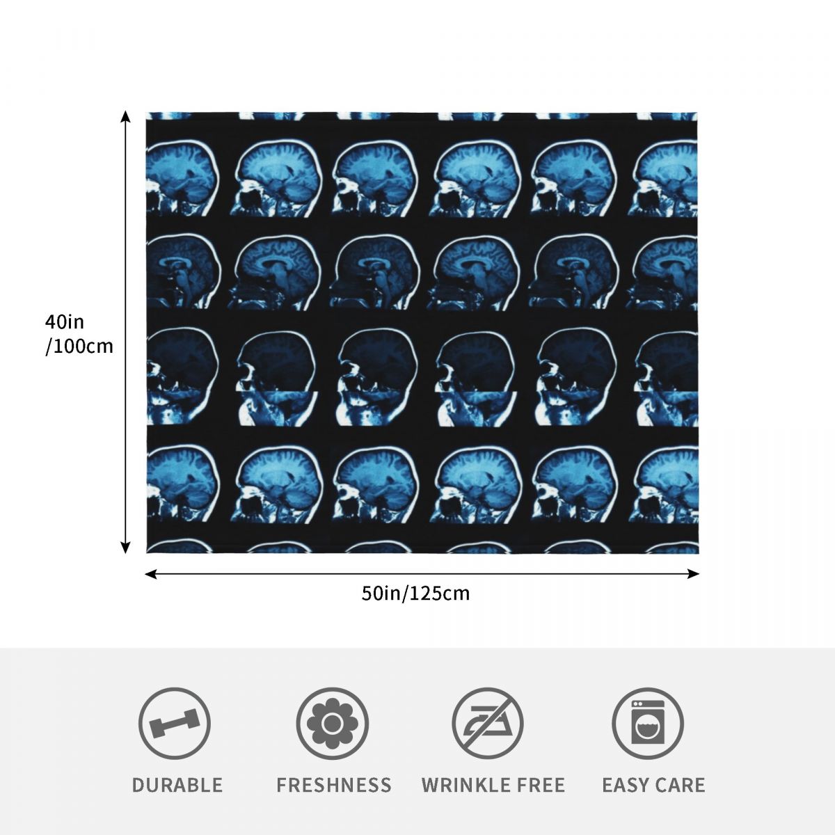 Brain MRI x-ray Throw Blanket  - 3D Printing X Ray recension och pris