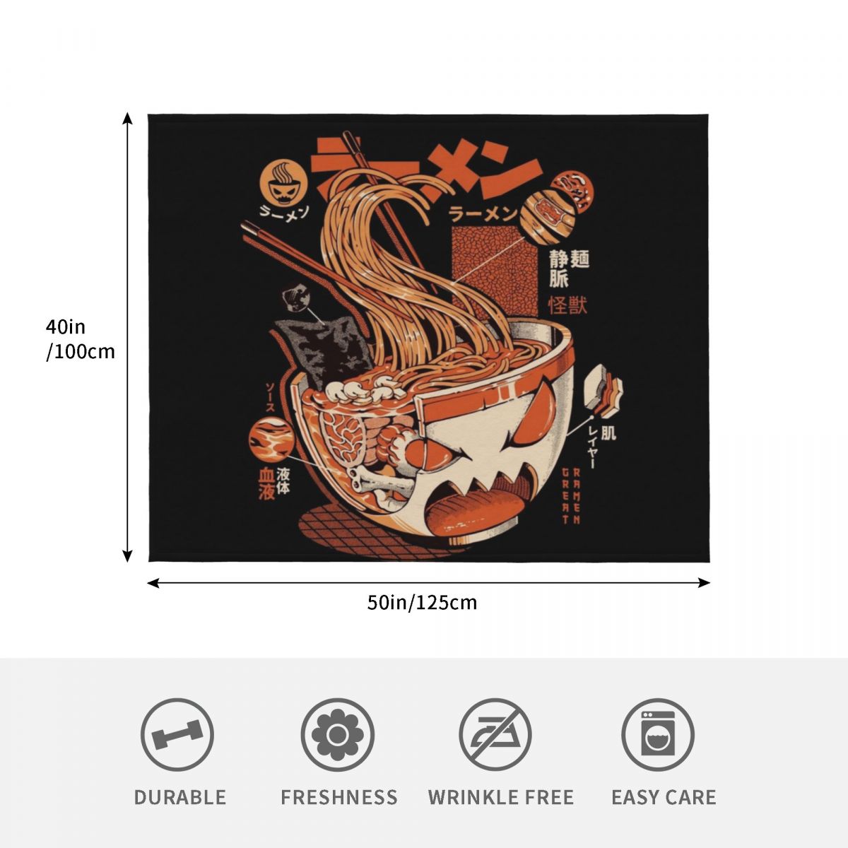 Black X-ray Great Ramen! Throw - 3D Printing X Ray recension och pris
