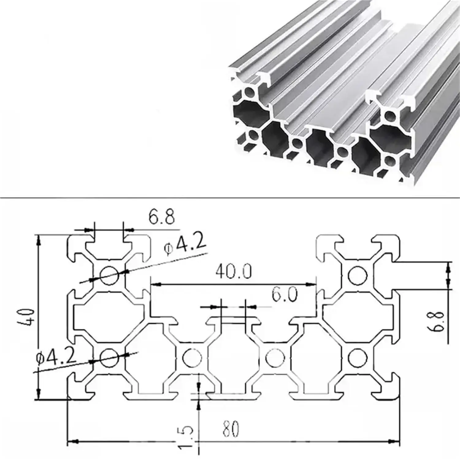 4080U Industrial Aluminum Prof - V Slot Aluminum Extrusion recension och pris