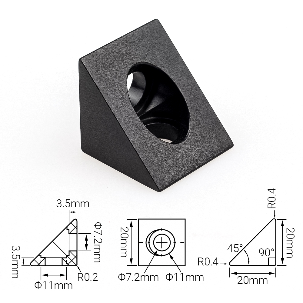 4pcs/lot V-slot Angle Corner C - V Slot Aluminum Extrusion recension och pris