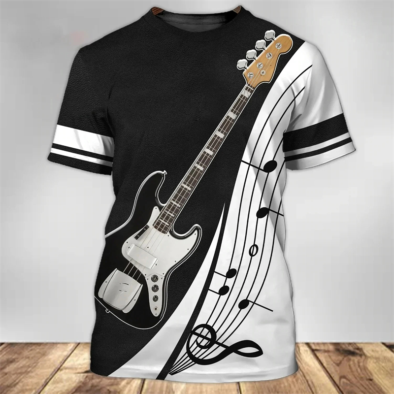 Fashion 3D Guitar Print T Shir - 3D Printing Guitar recension och pris
