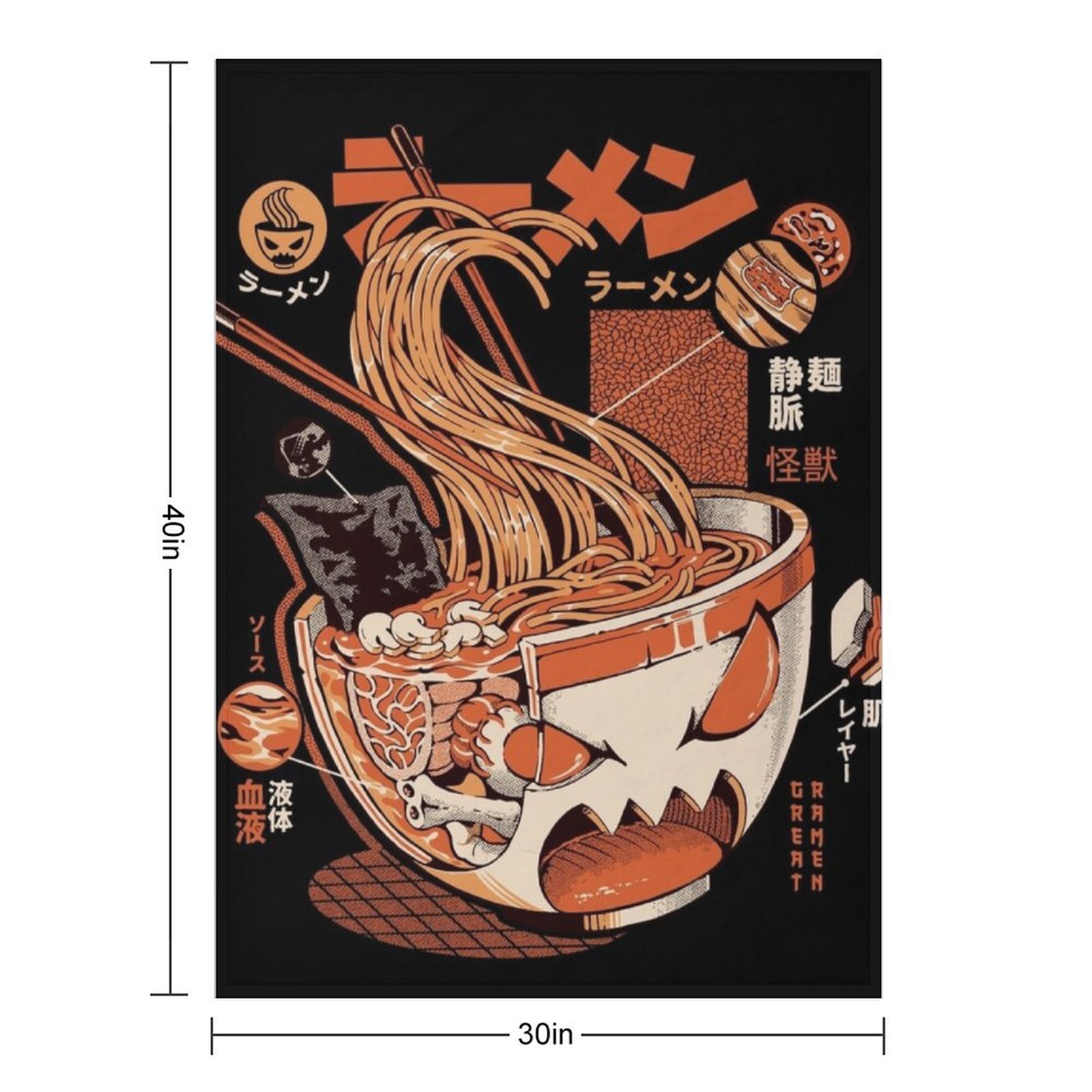 Black X-ray Great Ramen! Throw - 3D Printing X Ray recension och pris