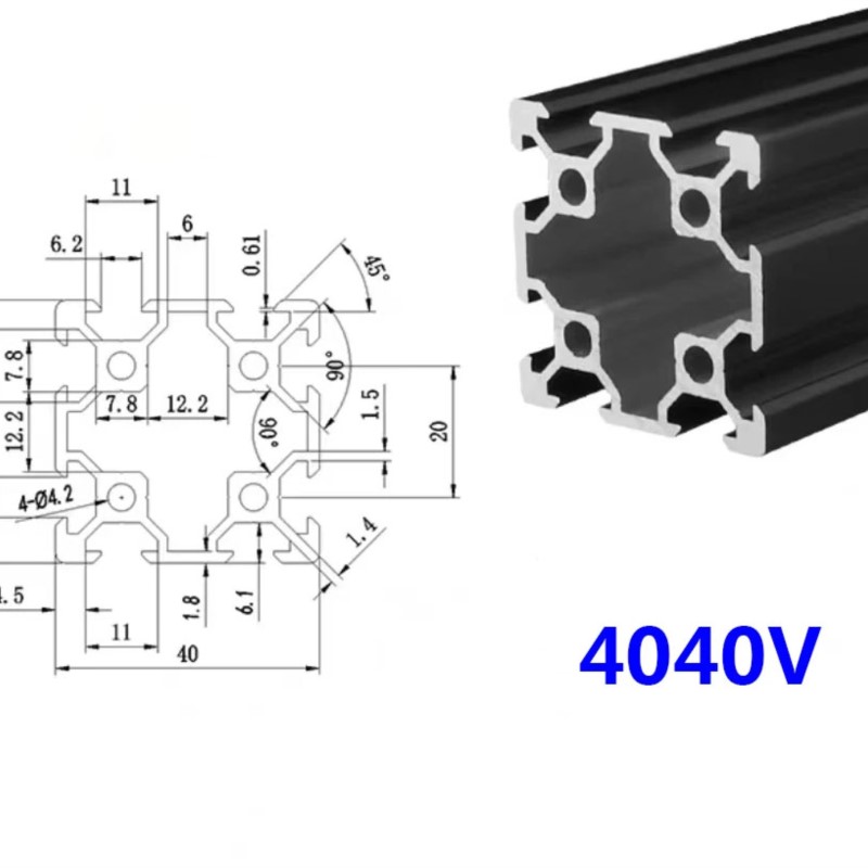 1PCS 4040 V-slot 4040V Black A - V Slot Aluminum Extrusion recension och pris