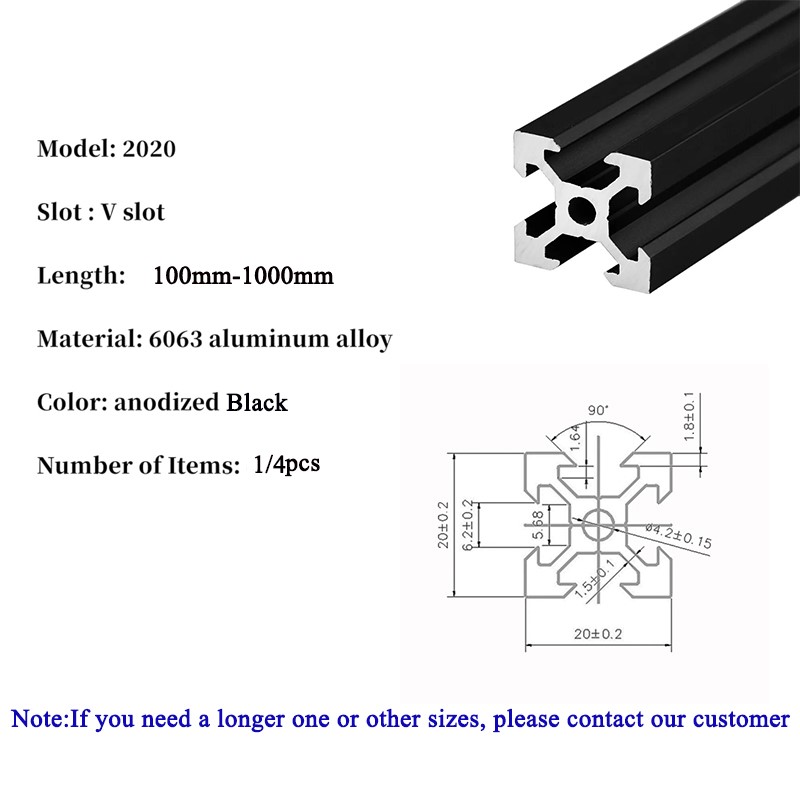 1/4PCS 2020 V-slot 2020V Europ - V Slot Aluminum Extrusion recension och pris